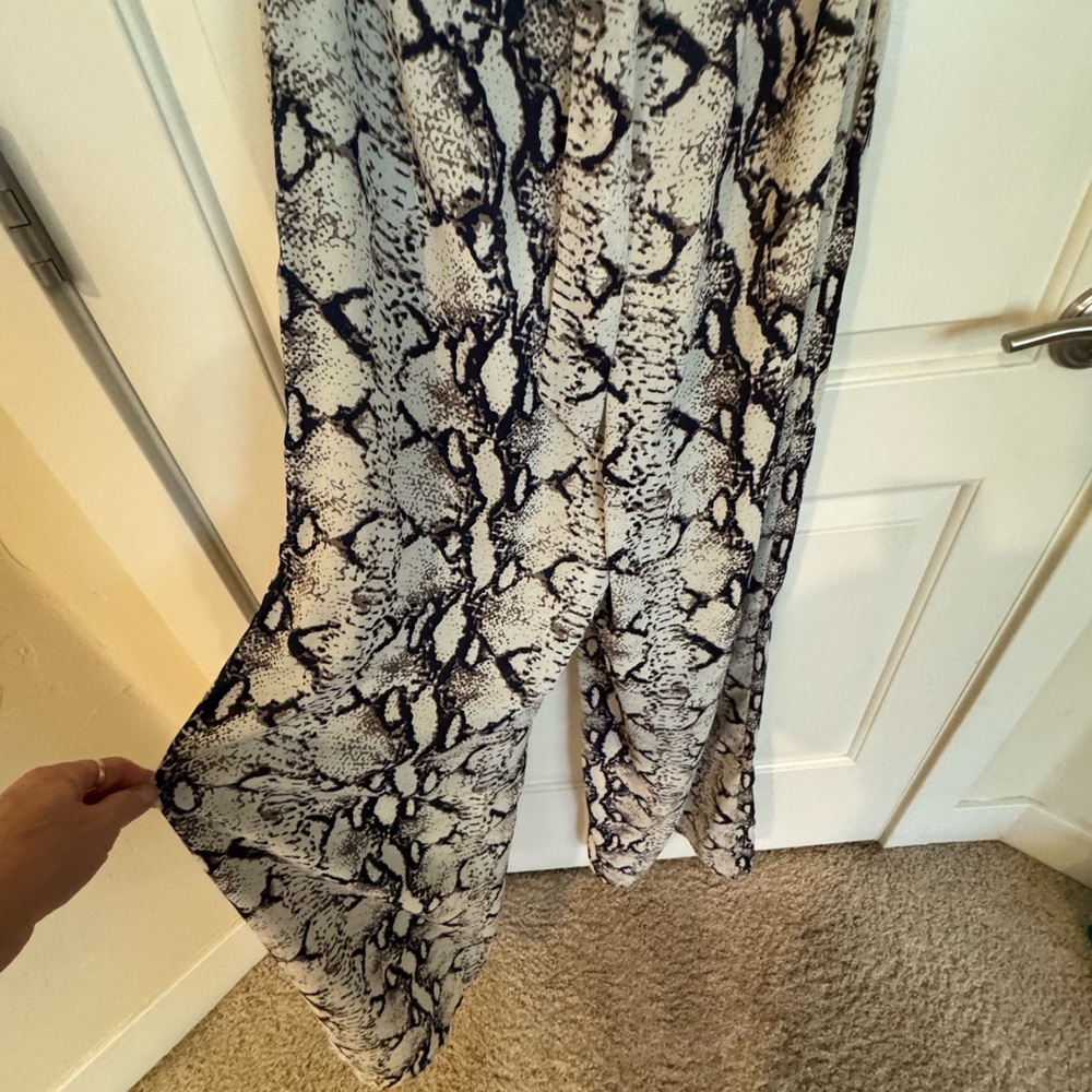 Endless Rose Monochrome Snake Print Jumpsuit fully lined. - Picture 7 of 14